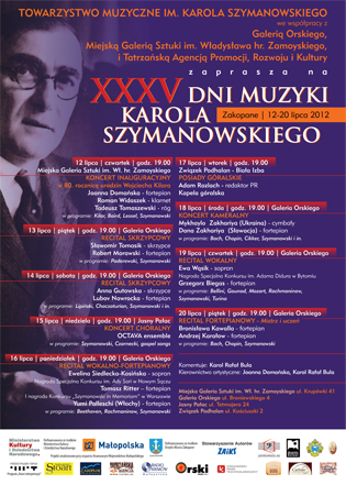 XXXV Dni Muzyki Karola Szymanowskiego